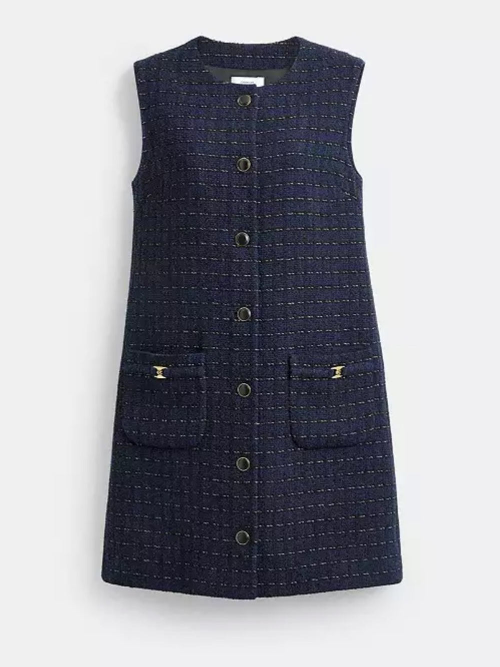 Coach Navy Heritage C Boucle Dress
